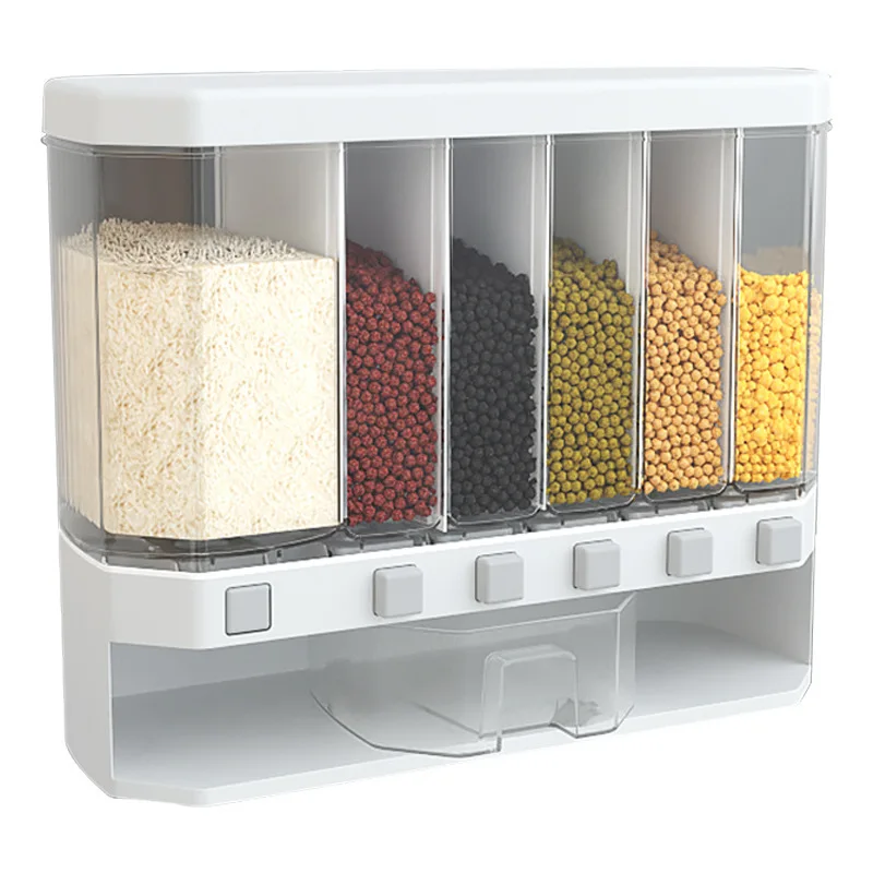 9L Multipurpose Wall Mount Sealed Grain Rice Dispenser Container pet food Bucket Kitchen Storage Box