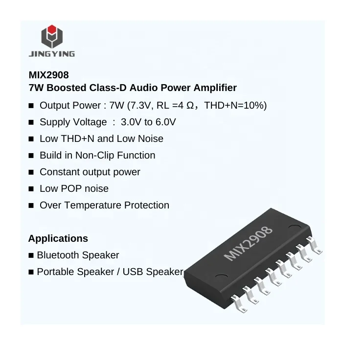 Недорогой усилитель с Заводской ценой класса D ic MIX2908 силовой модуль звука для GPS-навигатора и портативного динамика