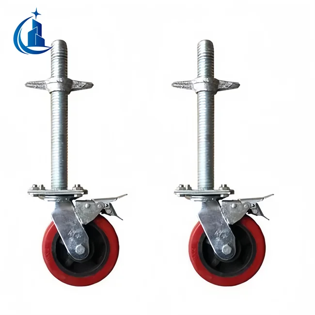 Heavy Duty Scaffolding Caster Wheel with Brake Adjustable Scaffolding Installation Wheel