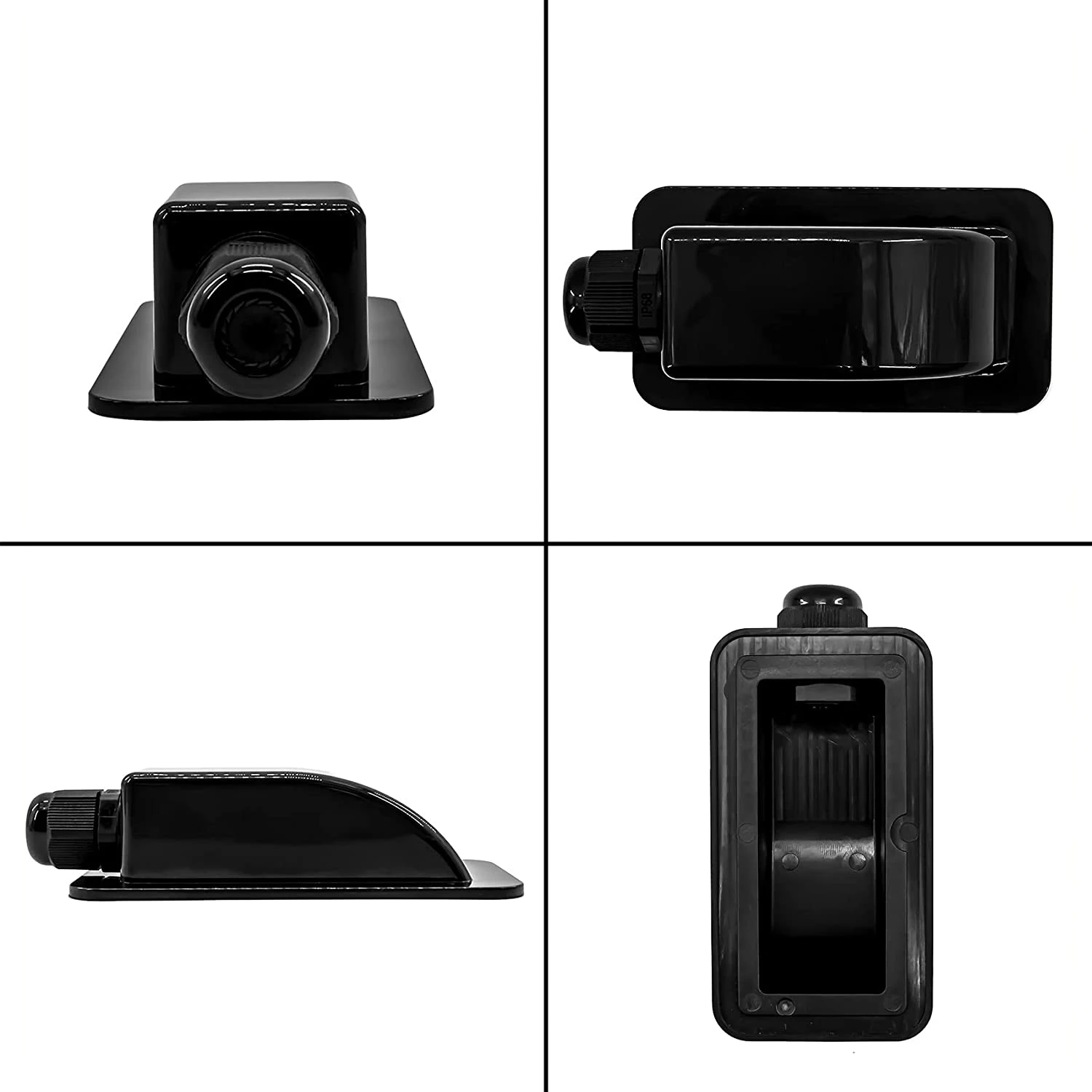 Waterproof Drill-free Glue ABS Solar Panel Corner Mounting Bracket Single Cable Entry Gland Kit For RV Marine Flat Roof Caravan