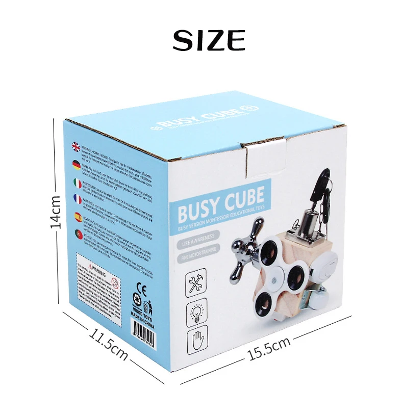 New arrival  Most Montessori Wooden Busy cube  Intelligence  For Kids