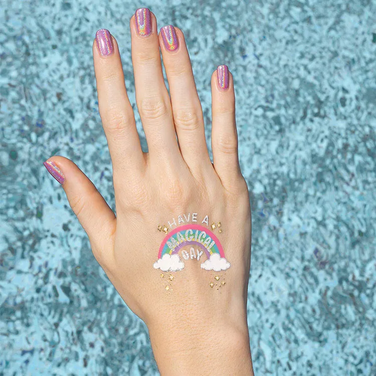 Nicro New Products Party Decoration Rainbow Kid Glitter Tattoos Stickers Unicorn Party Favors