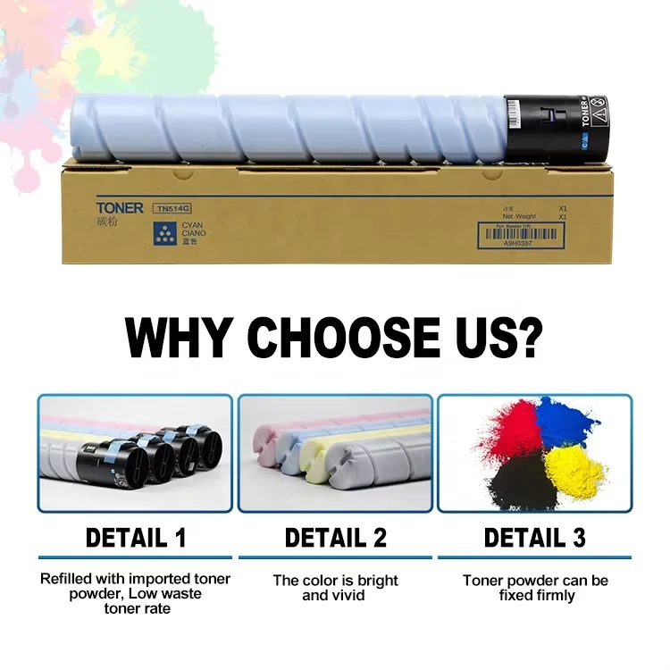 TN514 TN-514 совместимый цветной тонер-картридж для Konica Minolta Bizhub C458 C558 C658 копировальный Тонер-картридж