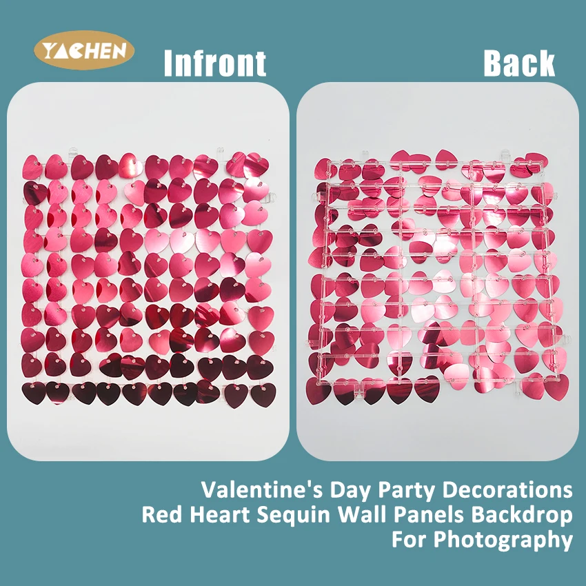 YACHEN High Quality Colorful Square Dreamy Blue Shimmer Sequin Wall Panels Backdrops for Party Wedding Event Decoration