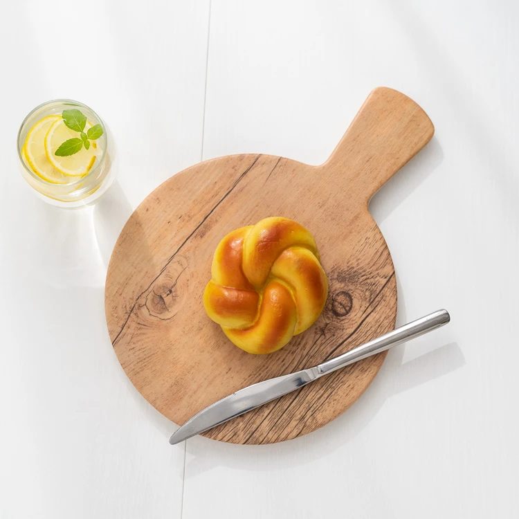 wholesale new wooden design unbreakable round melamine pizza plate