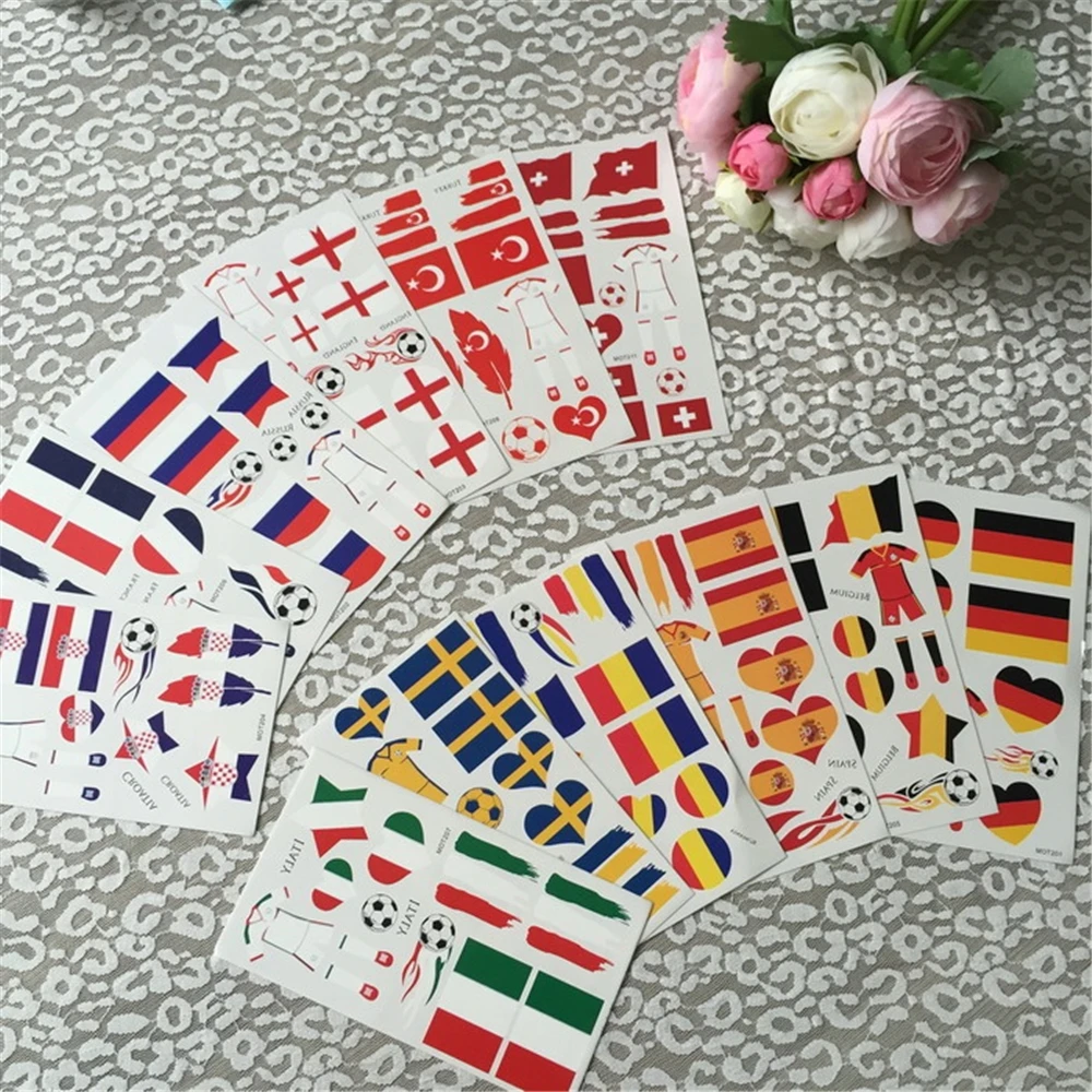 2022 Switzerland national flag tattoo sticker set non-toxic swiss football body Temporary Tattoo Sticker set