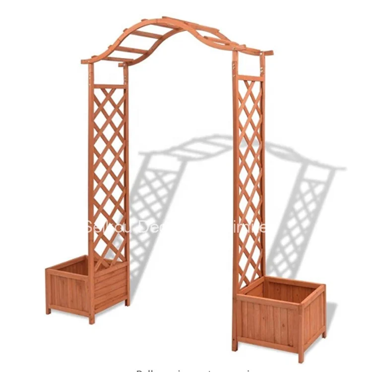 Деревянная розовая Арка С 2 фермерскими беседками
