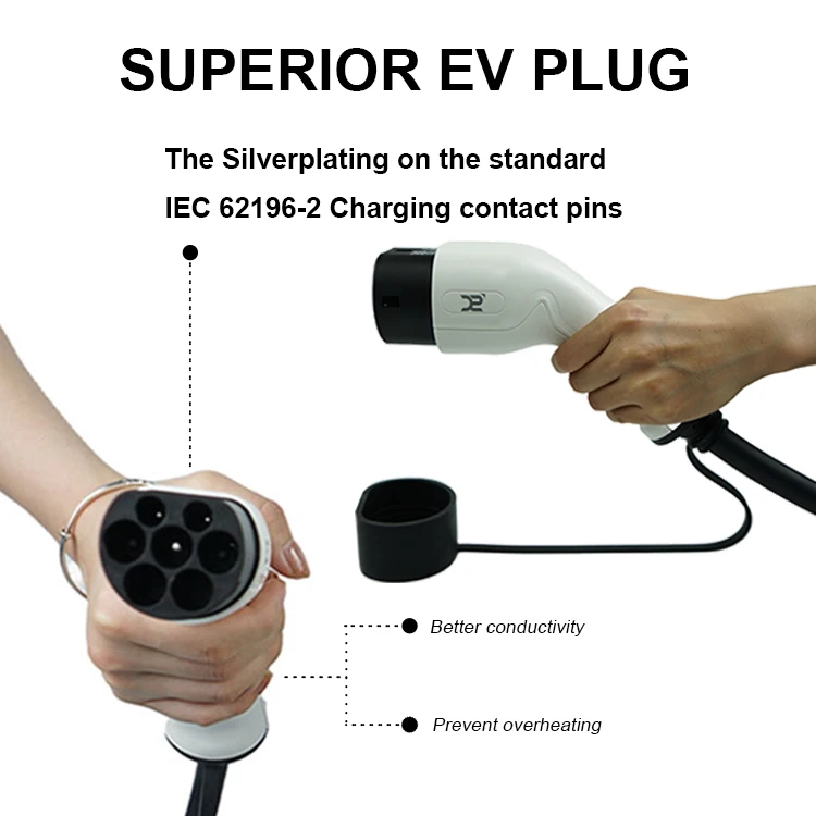 7 KW 1Phase Type2 to Type2 Electric Car Home Charging Cable Single Phase 7KW 32A AC Electric Car Charge Cable Type 2 to Type 2