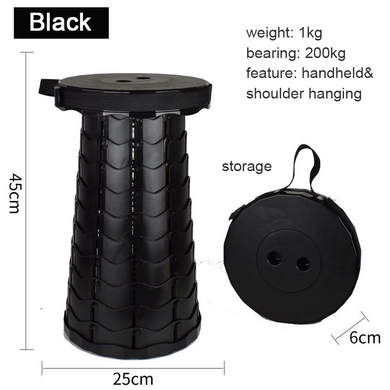 Custom Color Retractable Plastic Stool Portable Multi Layers Collapsible Telescopic Foldable Plastic Stool  Stools Ottomans