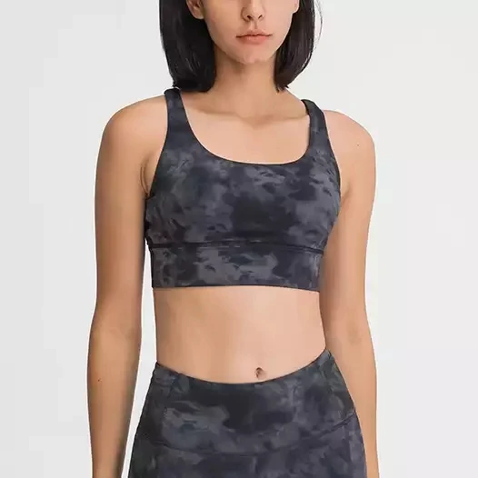 Cross Back Support Yoga Bra Strappy Push Up Sports Bra Women Padded Fitness Gym Bra