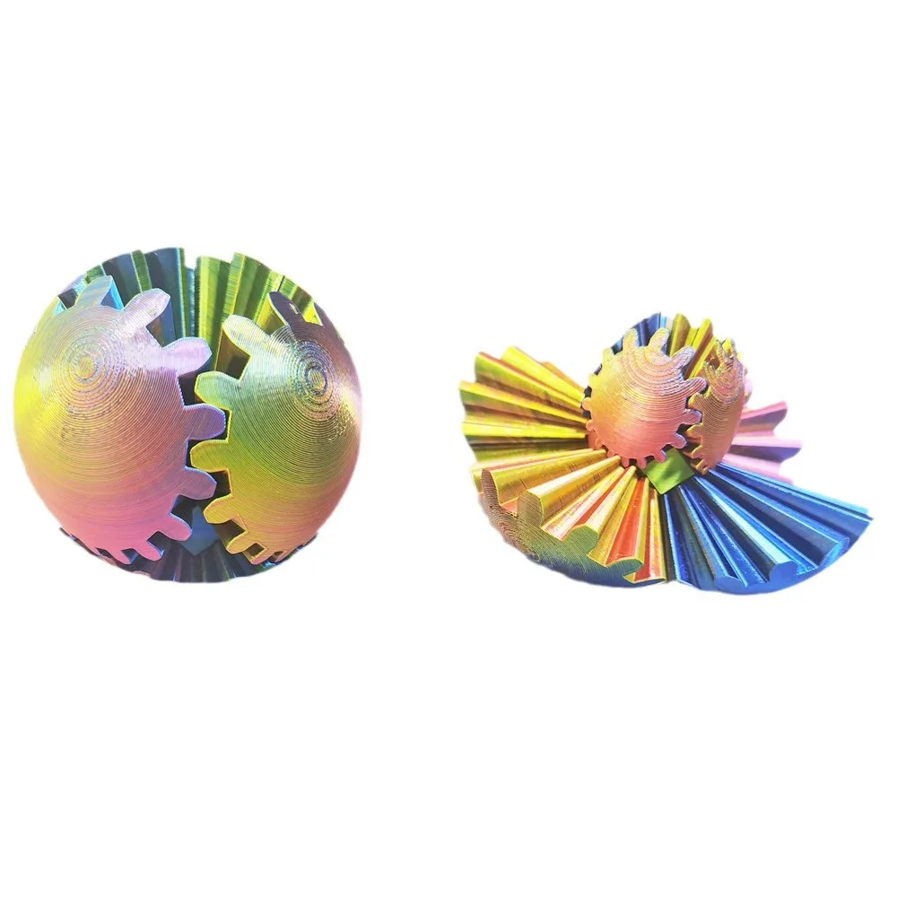2024 New Toy Anxiety Relaxing Fidget Toy Autism Sensory Toys 3D Printed Gear Ball Fidget Spinners Spin Ball