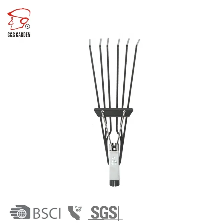 RK6-105  6 tines hand leaf rakes garden rake portable rake for children