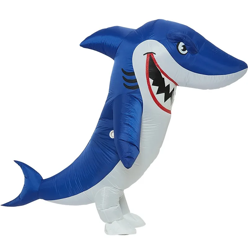 Adult kinds Halloween Party fancy dress inflatable baby blue shark carnival costume blue shark costume