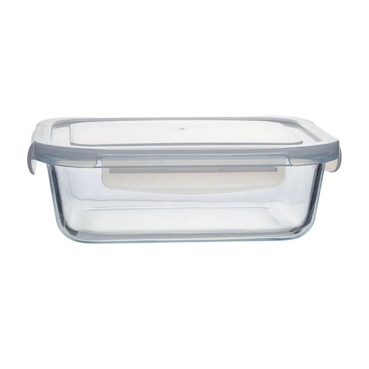 Ultra Large Capacity Exquisite Square Glass Containers For Food Storage High Borosilicate Glass Food Bento Lunch Box With lids
