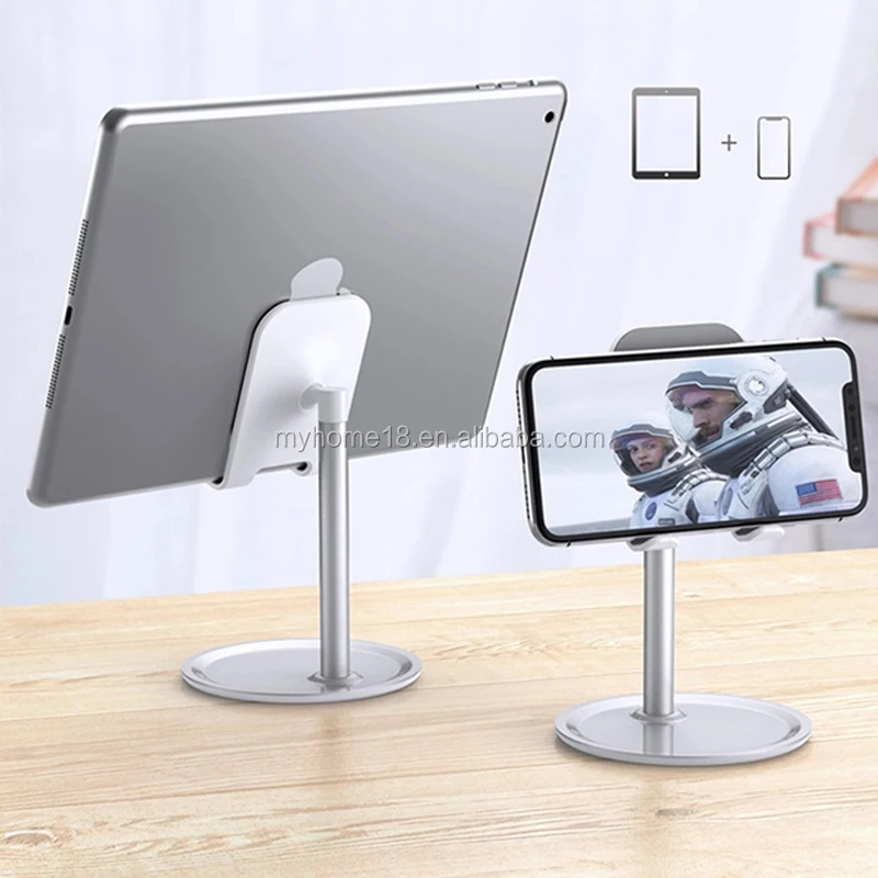 Upgraded Weighted Base Cell Phone Stand Table Top Holder Adjustable Desktop Mobile Phone Holder for Iphone 14 Pro
