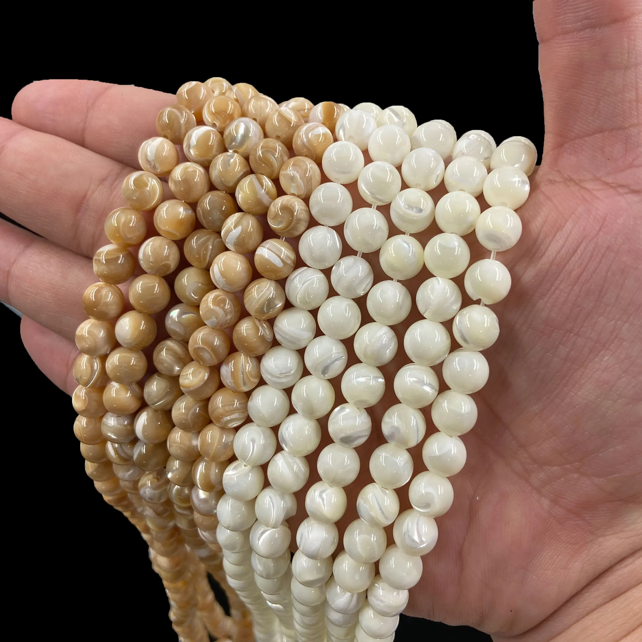 In Stock 8mm Round Shell Pearl Bead White pearl beads For DIY Jewelry Making Accessory