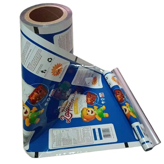 Printed flexible packaging film custom Logo printed plastic film roll for biscuit snacks packaging