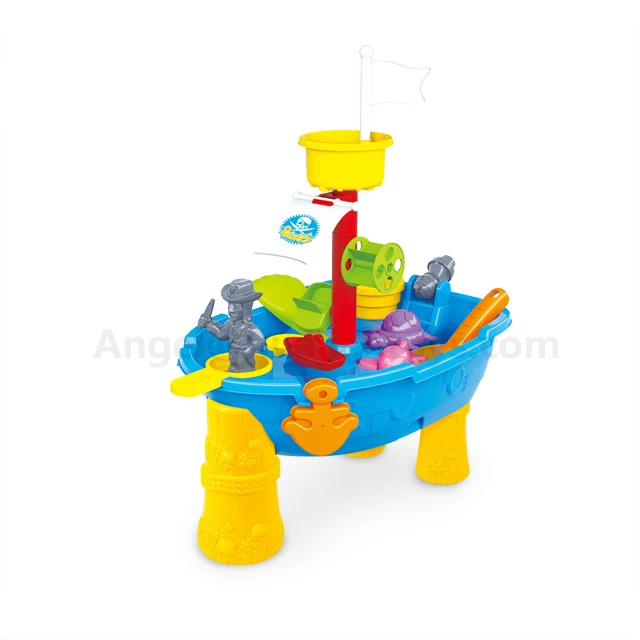 Amazon Hot Sale Summer Beach Toys Sand and Water Playing Table Toy Set for kids--24pcs