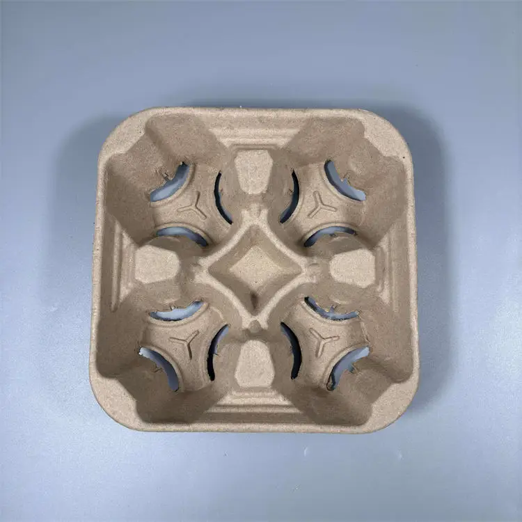 Custom Disposable Cardboard Cup Carrier Tray Coffee Hot Drink custom 4 Cup Holder Tray