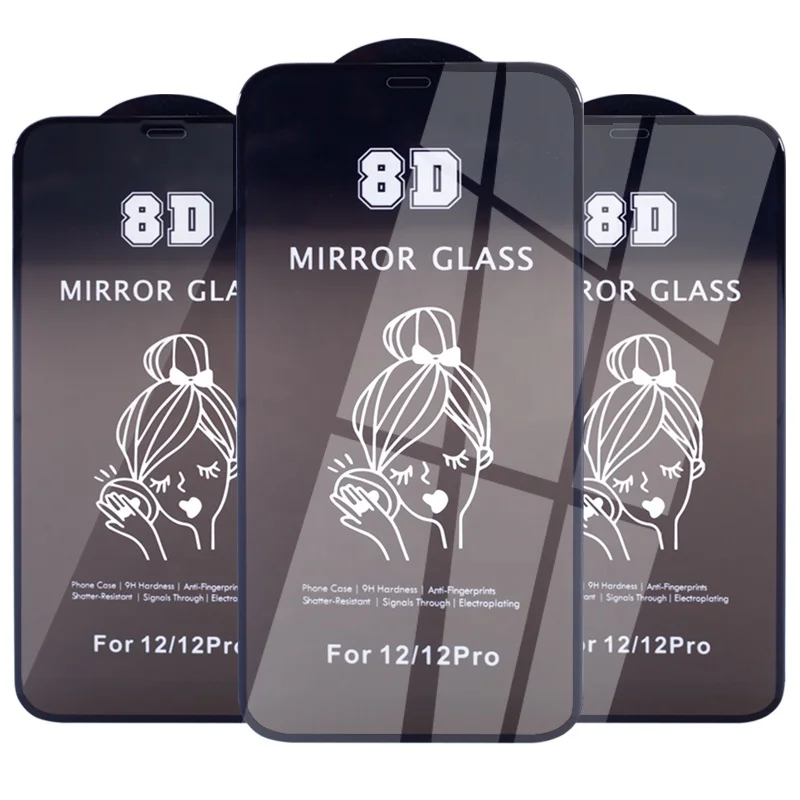 8D Mirror Screen Protector Tempered Glass Color Protector Japan Material Mirror Mobile Phone Screen Protectors For iPhone 14 13