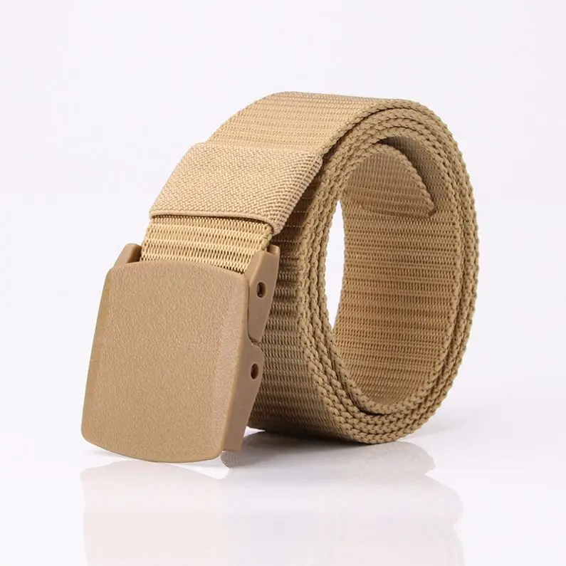 Fashion custom logo belt buckle leisure style belt elastic canvas fabric belts for men women