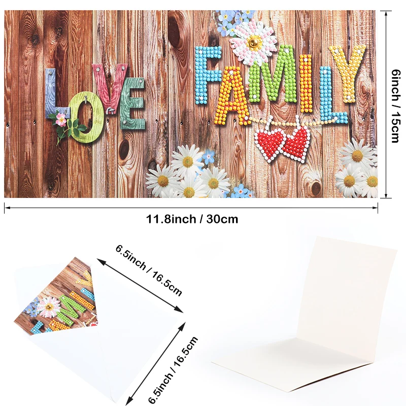 best selling 8pcs/set birthday greeting card diy diamond on paper diamond painting greeting card for birthday and daily