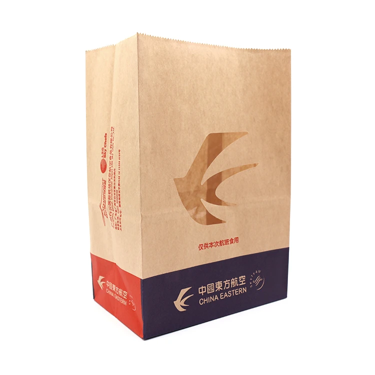 Wholesale new design non logo printed hemp paper bags with window