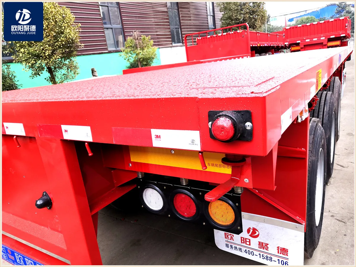  OYJD Trailers many function transporting tool thee-axle high quality strengthen carbon steel flat bed truck trailer On