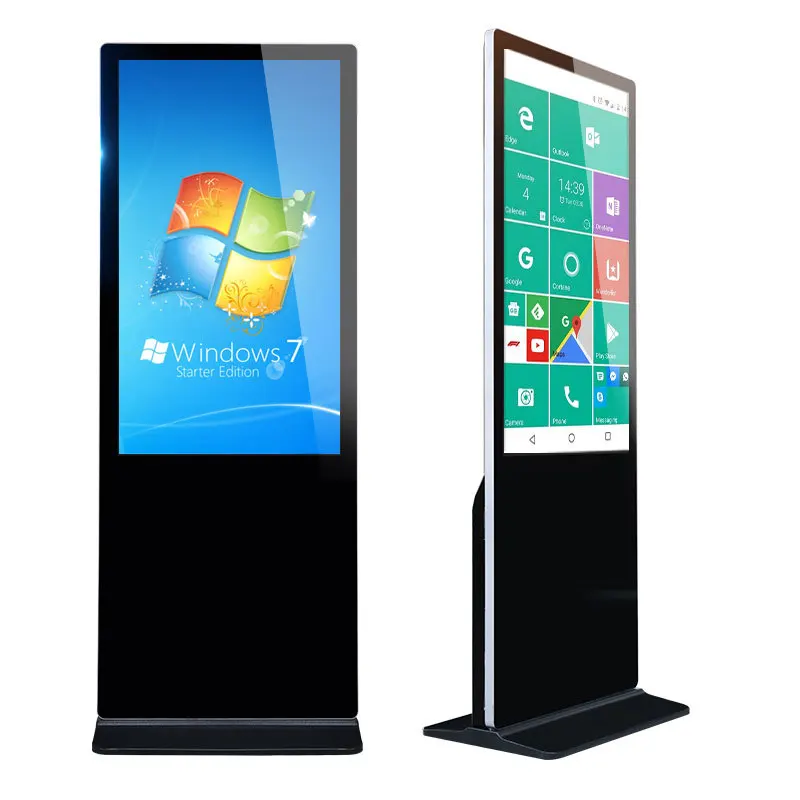 Индивидуальные напольные подставки Digital Signage дисплеи Android сенсорный экран киоск для помещений LCD смарт-рекламный тотемный дисплей плееры