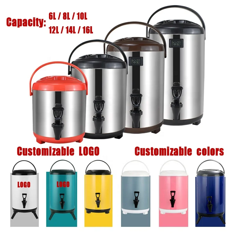 tableware keep juice drink hot cold bucket double wall metal milk tea bucket stainless steel insulation milk tea barrel