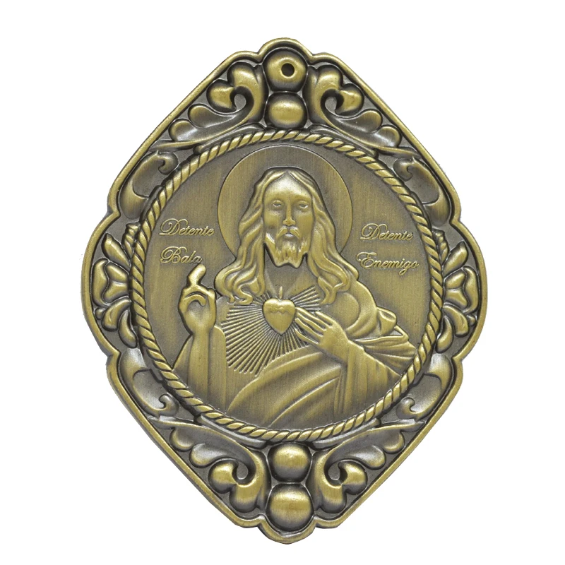 Kazakhstan Saint Masonic Medal Pendant Holy Family Center Piece Metal Miracle Mercy 2D Medal Catholic Custom