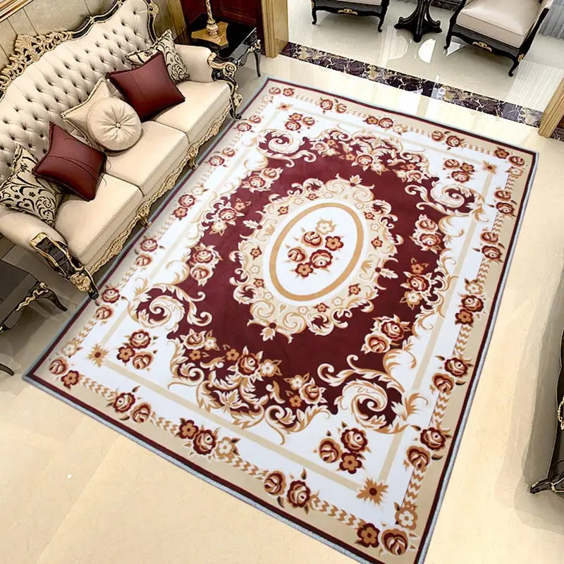 
Custom Printed Persian Carpet Bohemian Style Mandala Flower Pattern Floor Rug 