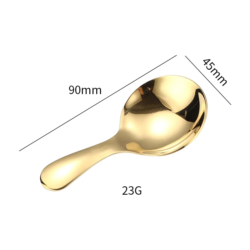 Creative 304 stainless steel short handle ice cream spoon children dessert spoon tea shovel