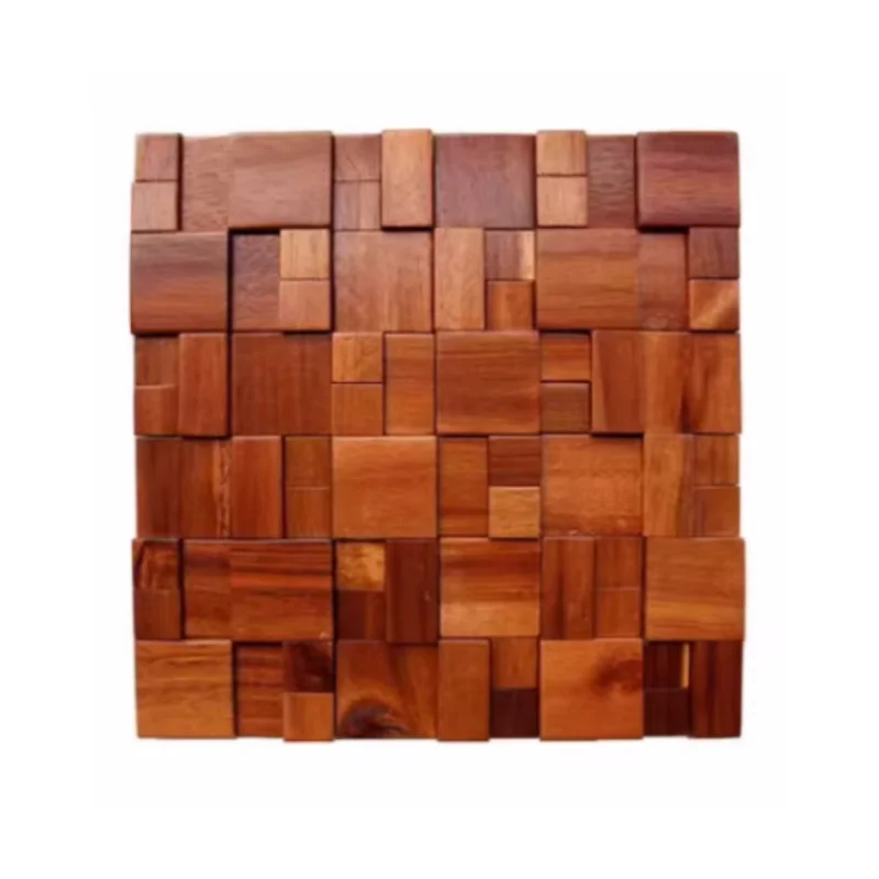 Solid Wood Mosaic Classical Texture Minimalist Indoor TV Background Wall