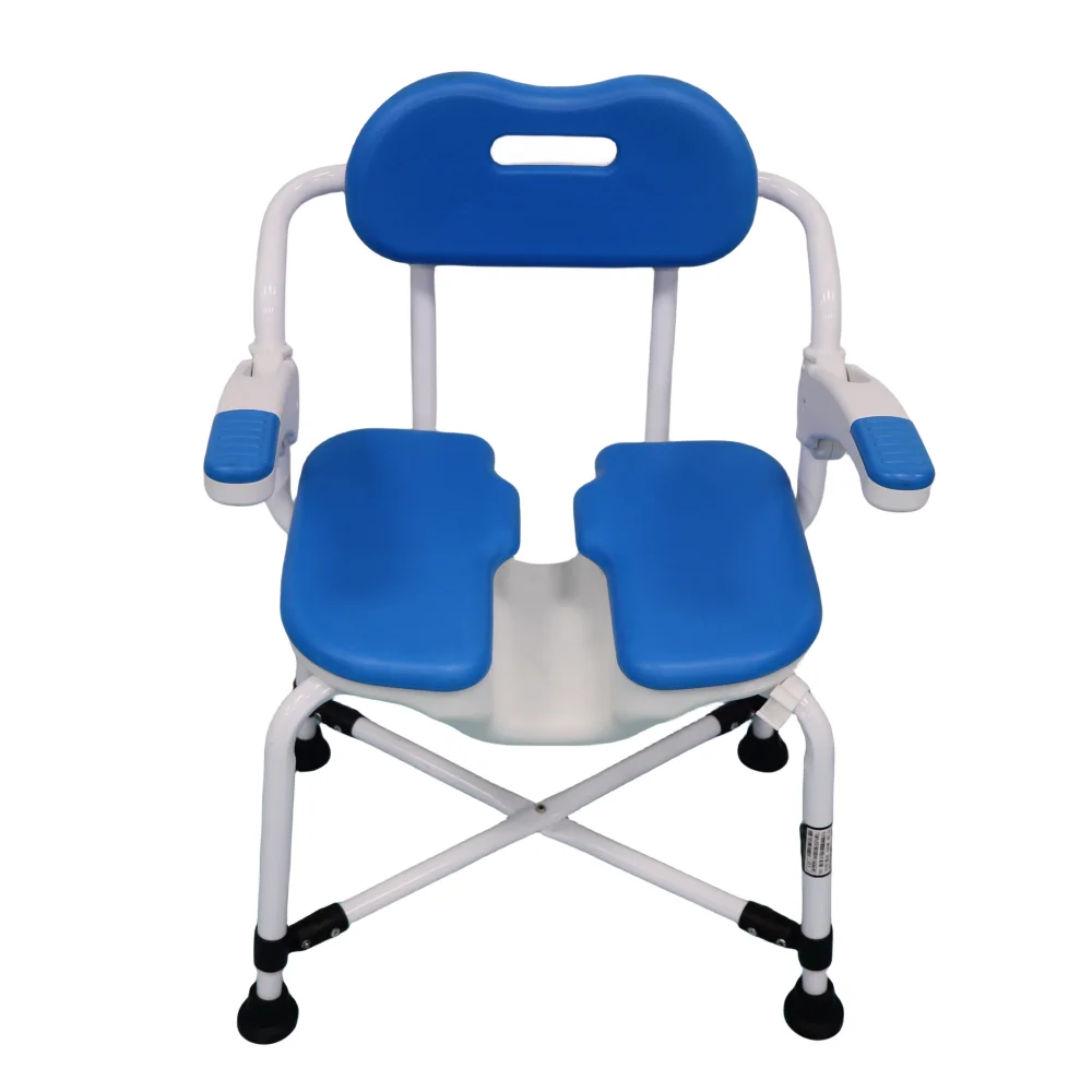 Foldable Bath Chair Shower Bathroom Chair with Fixed Non-Slip Armrest Bathroom Safety Equipment