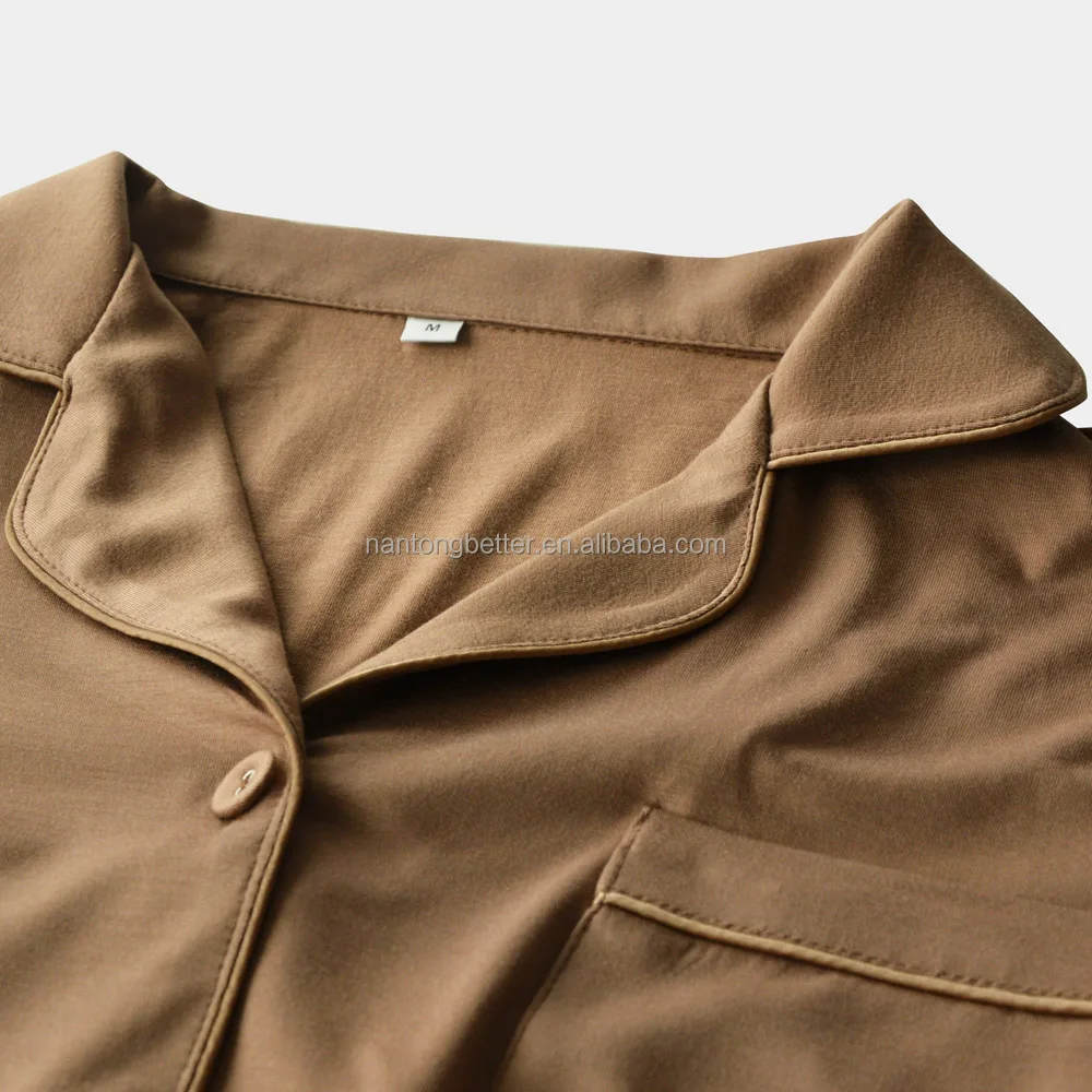 Comfortable Bamboo Pyjamas Factory Supplier Custom Soft Knitted Modal Women Sleepwear Long Sleeve and Trousers Rayon Pajamas Set