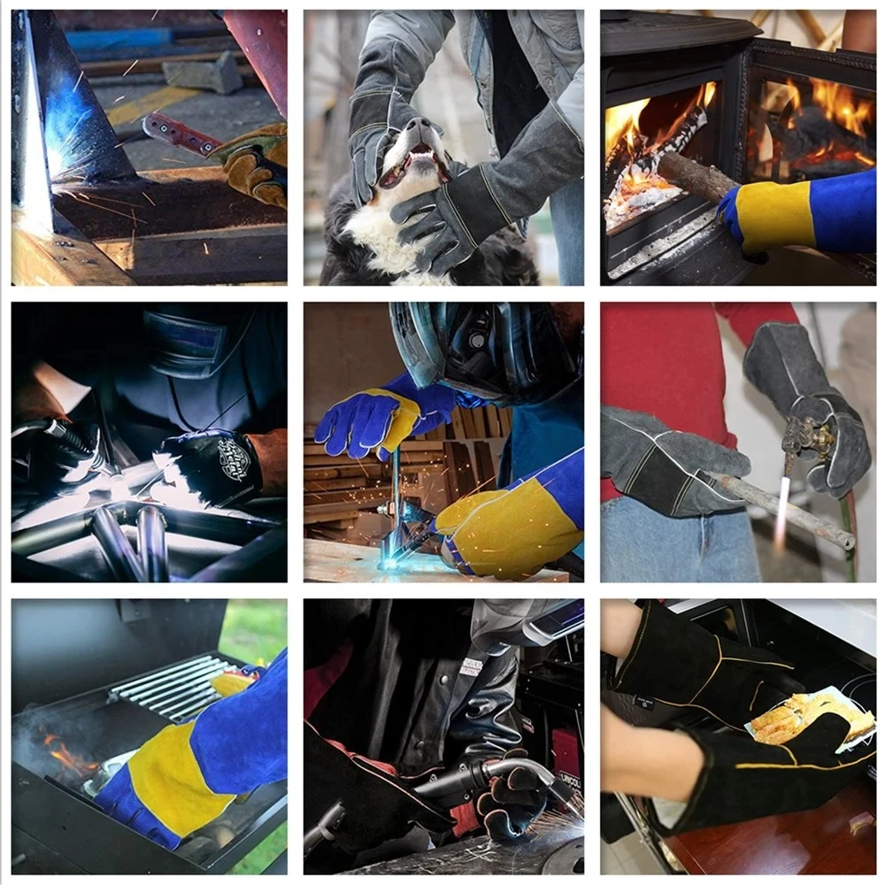 Premium Top Grain Leather Maximum Flexibility Soft High Dexterity Heat Resistance Keystone Thumb Electric Tig Welding Gloves