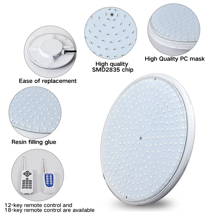 Tadpole Ip68 Waterproof Rgb Surface Wall Mount Led 12V 35W Par56 Underwater Led Lamp Resin Filled Swimming Pool Lights