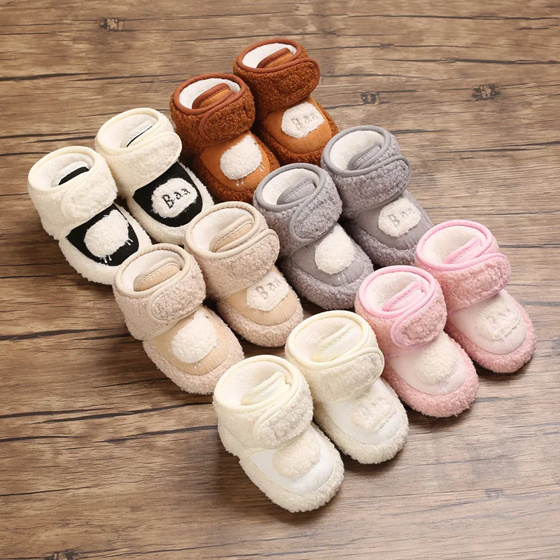 0-1Year newborn baby winter loafers toddler casual cotton shoes Thermal Anti-slip plush warm boots