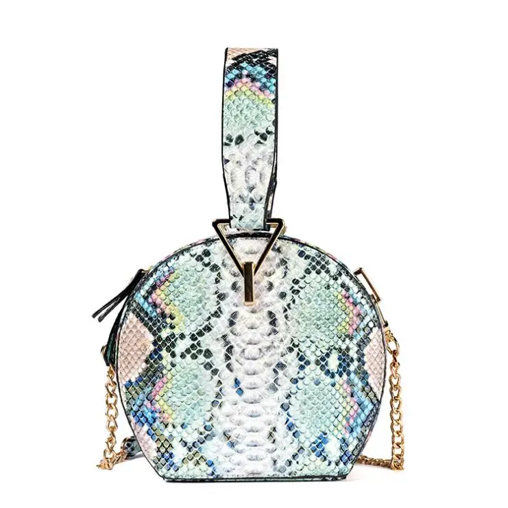 girls snakeskin bag colorful purse ladies fashion handbags China messenger women clutch bags