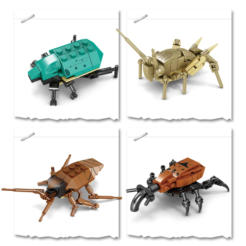 KAZI 80041 Insect Series plastic building block sets children colorful educational toys newly designed DIY animal Blocks toy