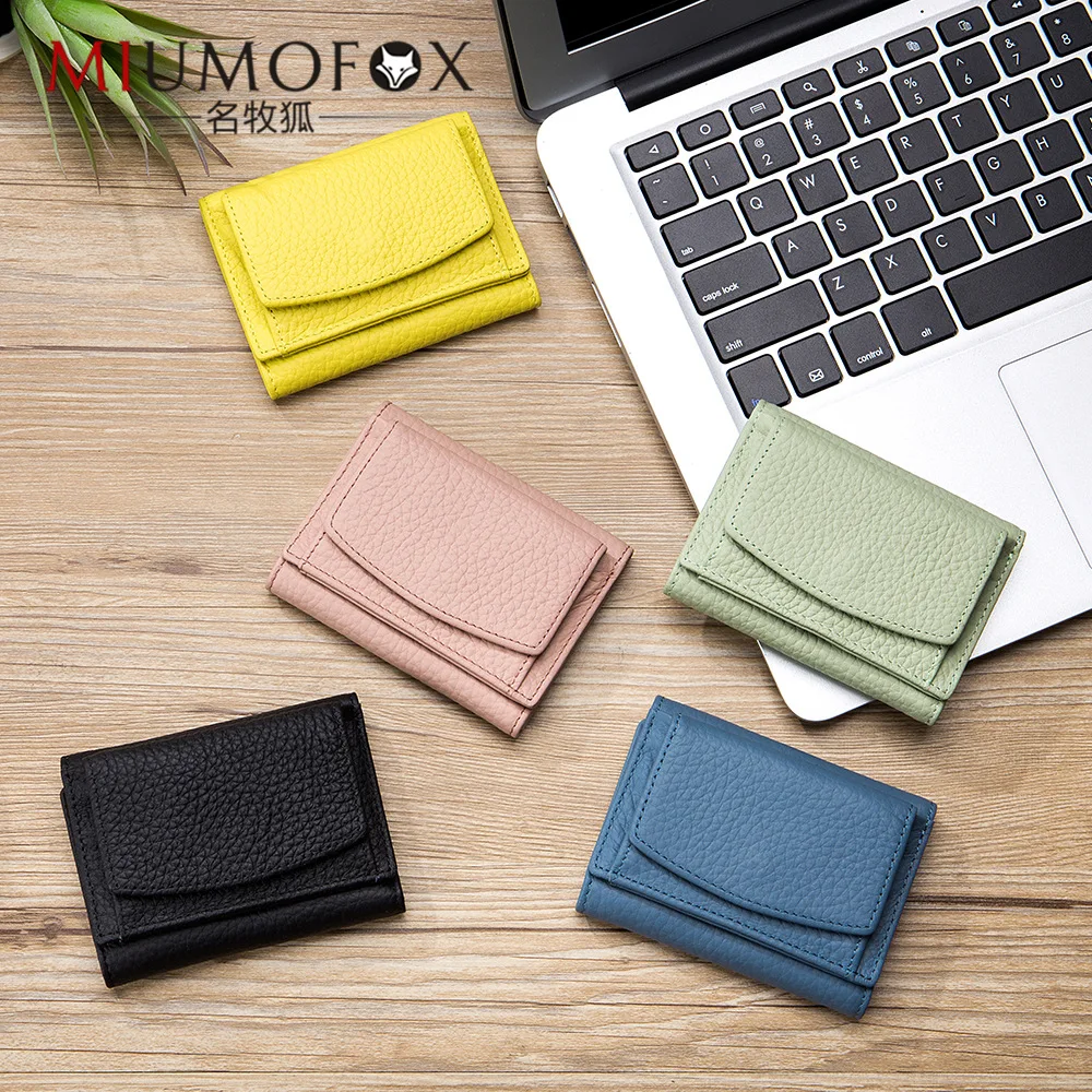 Wallet rfid shield Japanese foreign trade money Baotou layer cowhide mini wallet ladies ultra-thin