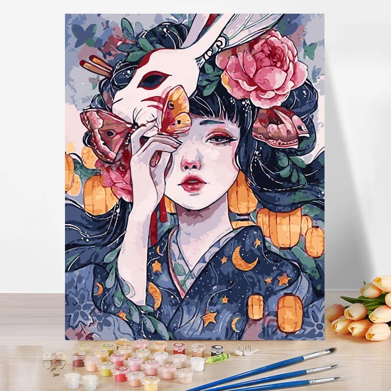 Hot Style Diy Oil Painting By Number For Bedroom Hand Painted Oil Painting Wall Art