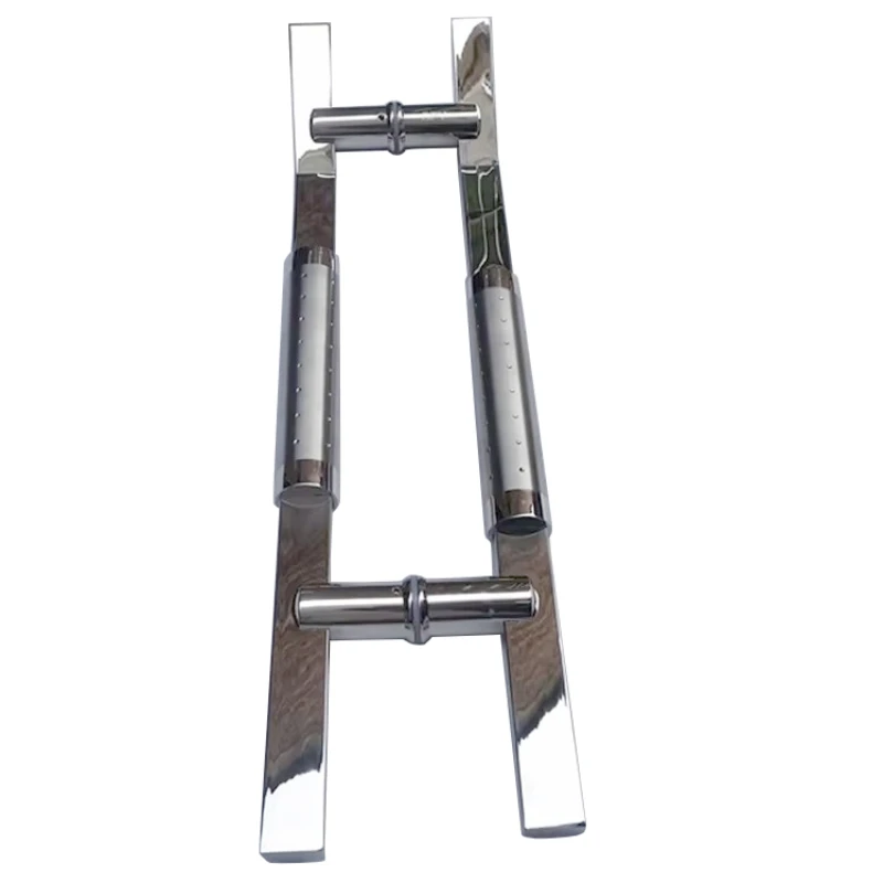 Kensharp Hot Sell Durable Stainless Steel Glass Push Pull OEM Customized Round Pipe H Shape Glass Door Handle