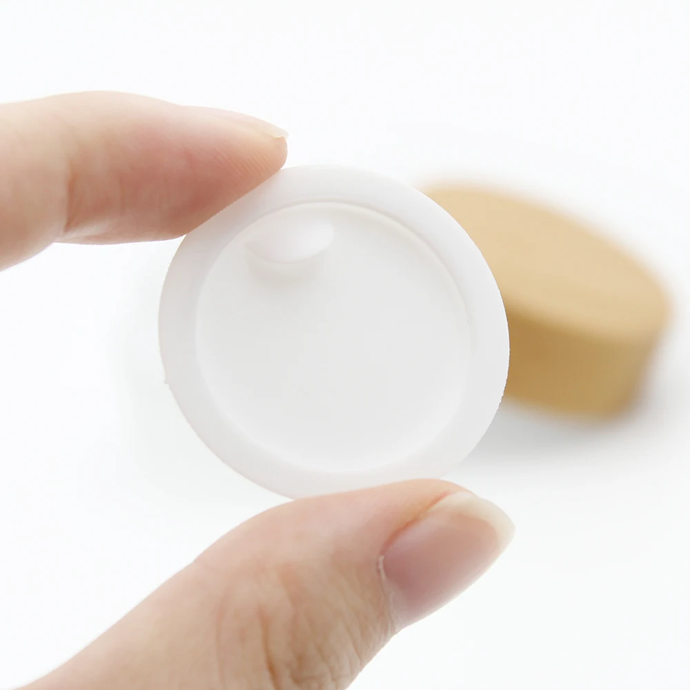 
Cosmetic Skin Care Face Frosted Glass Bamboo Cream Jar With PP Inner 