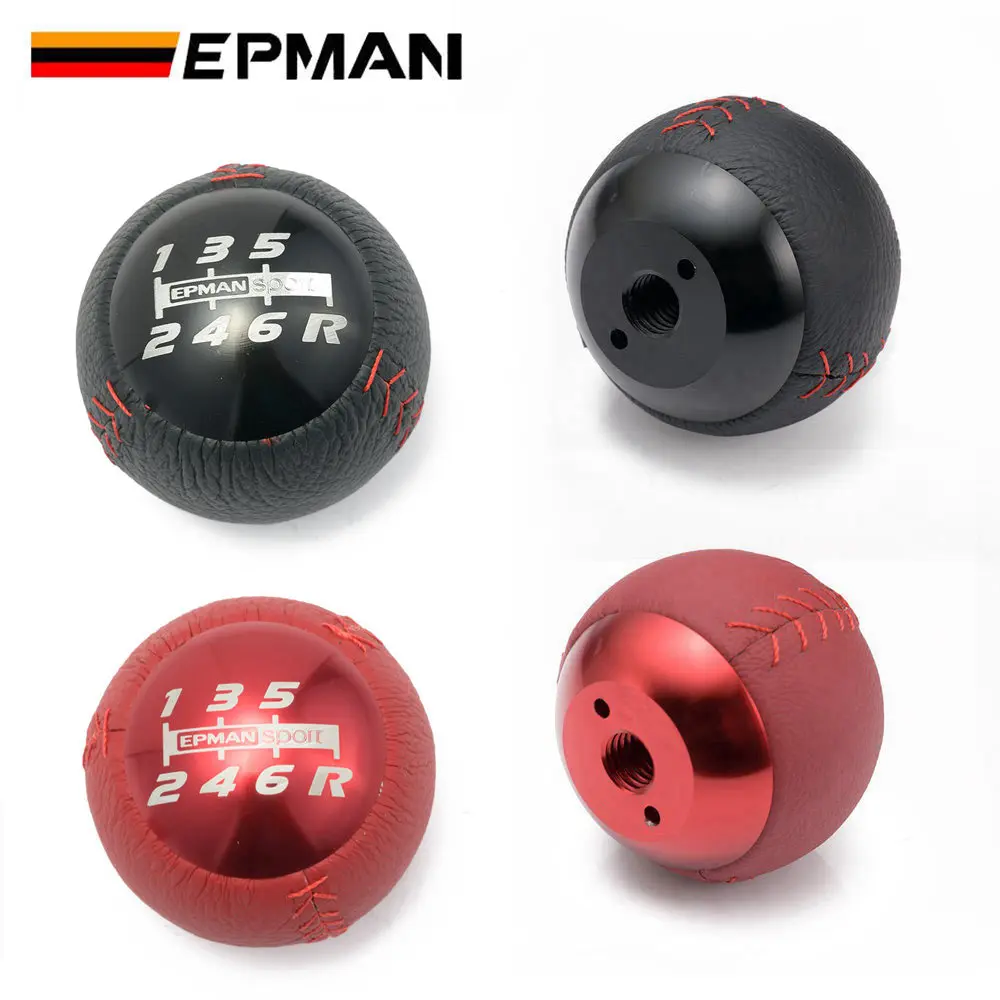 EPMAN 6/5 Speed Manual Transmission JDM Style Leather Car Gear Shift Knob M10x1.5 for Honda CRZ Type R Civic FA5 EPAA01G36K