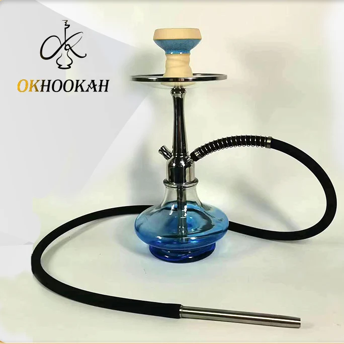 Wholesale Hookah Fancy Clear Glass Hookah Shisha Stainless Steel Hokah Shisha Egyptian Hookah