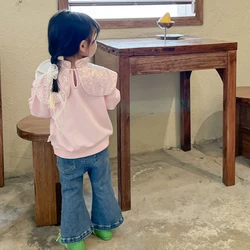 Chinese Style Girls Clothing Sets Excellent Embroidery Kids T Shirts Clothes for Children Jeans for Girl