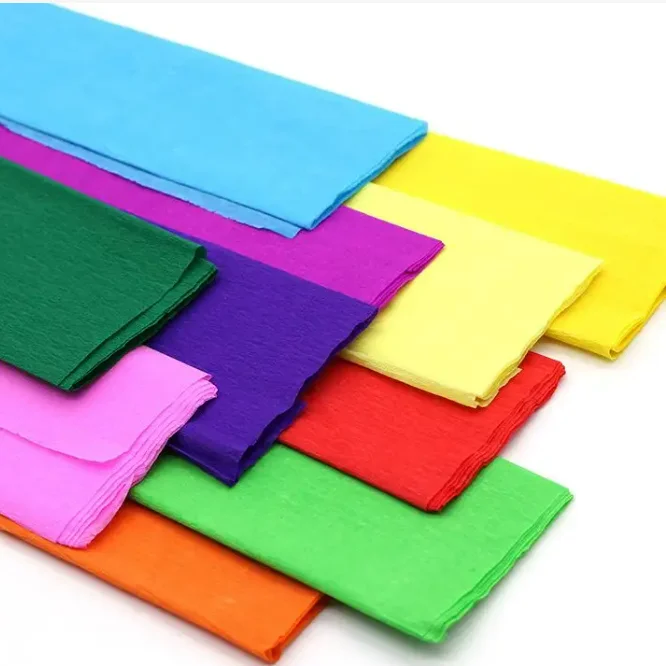 Perfect Quality Colorful Handicraft Side Printing Ofset Copy Crepe Paper Roll