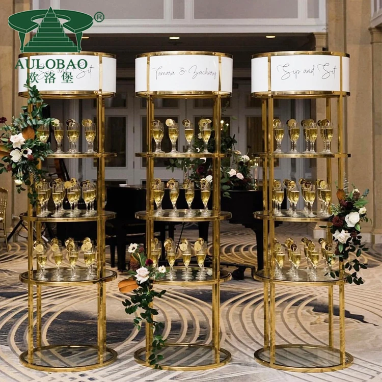 Современный дисплей роскошные золотые стеллажи из нержавеющей стали современные